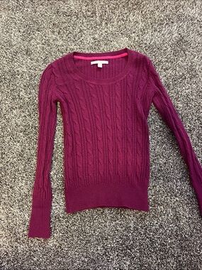 Old Navy Cable Knit Crewneck Sweater - Berry